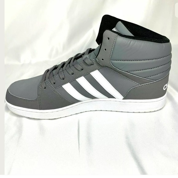 Adidas Mens Size US 13 VS Hoops Mid Grey and White - Picture 5 of 7